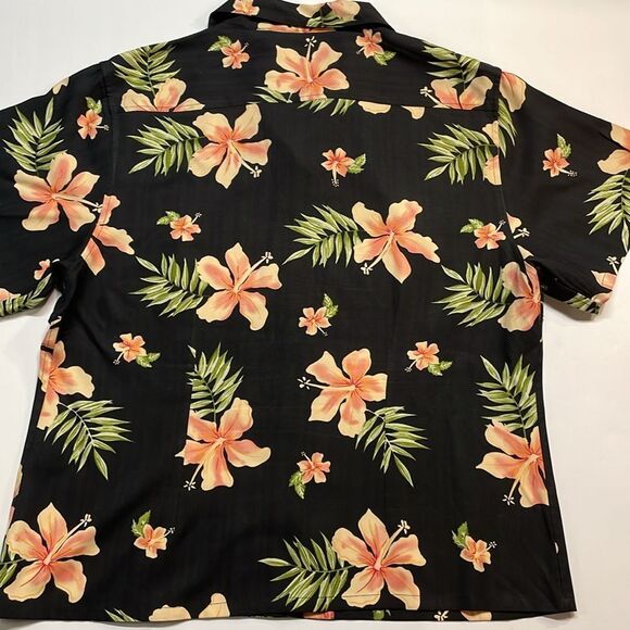Pineapple Moon Womens Silk Vibrant Tropical Print Button Down Blouse Sz XL - Picture 4 of 6